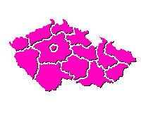 Mapa České republiky - fialová část je průhledná