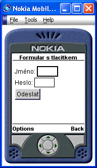 Ukázka formuláře s tlačítkem
